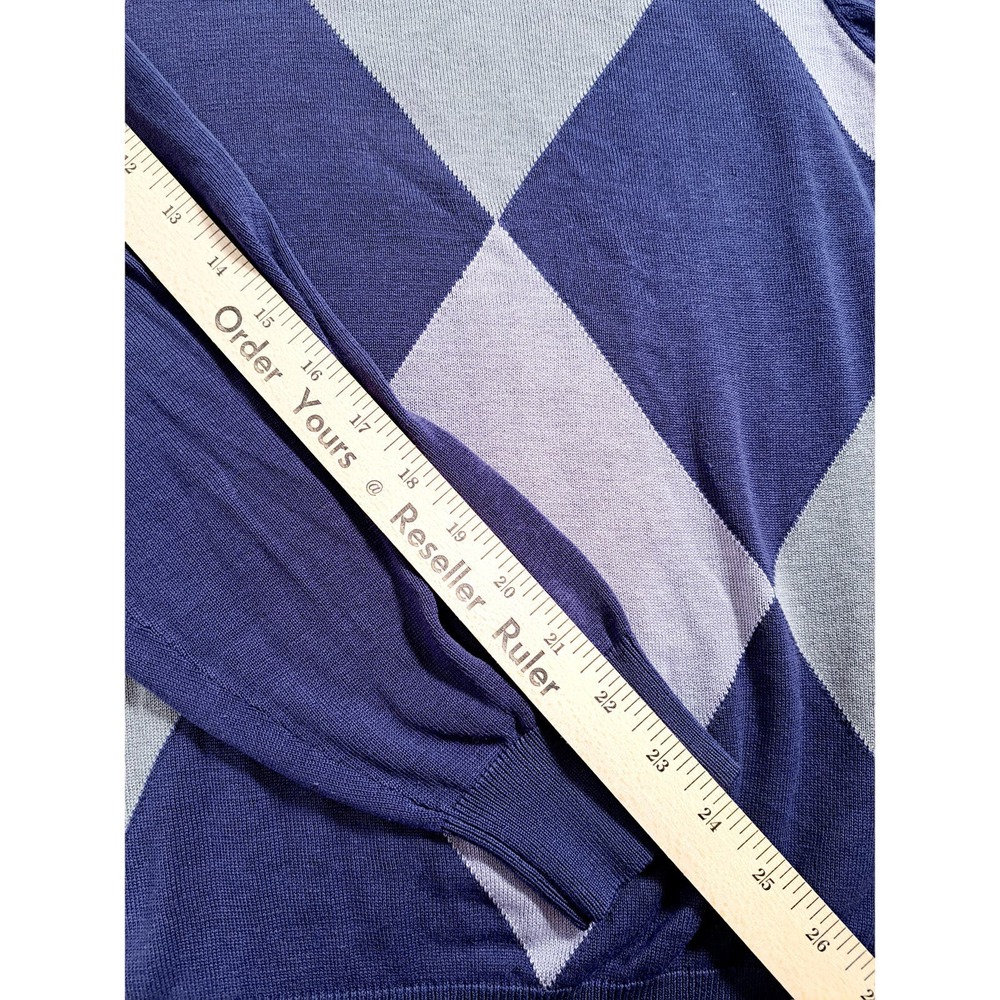 Bobby Chain Men's 1/4 Zipper Sweater Blue & Gray Size Large - Picture 7 of 7